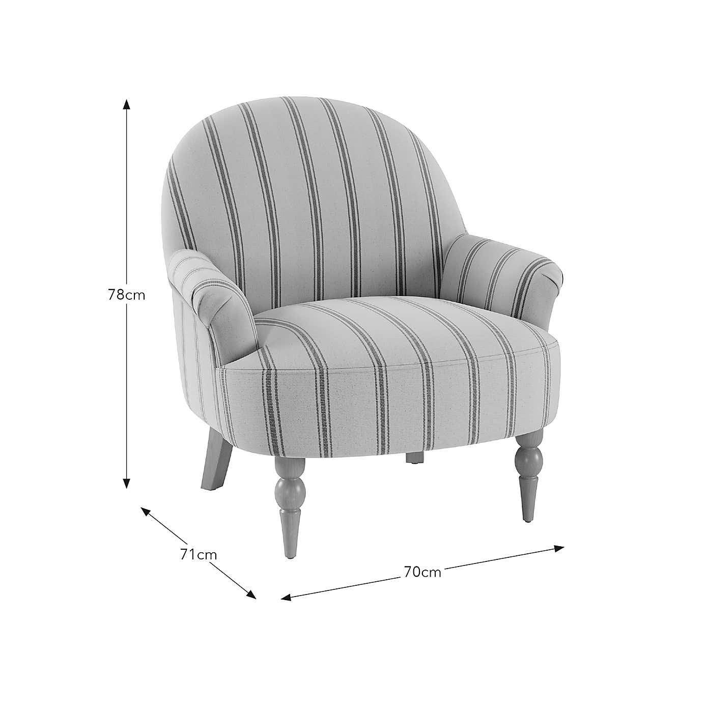 Petit Armchair, Folkstone Stripe