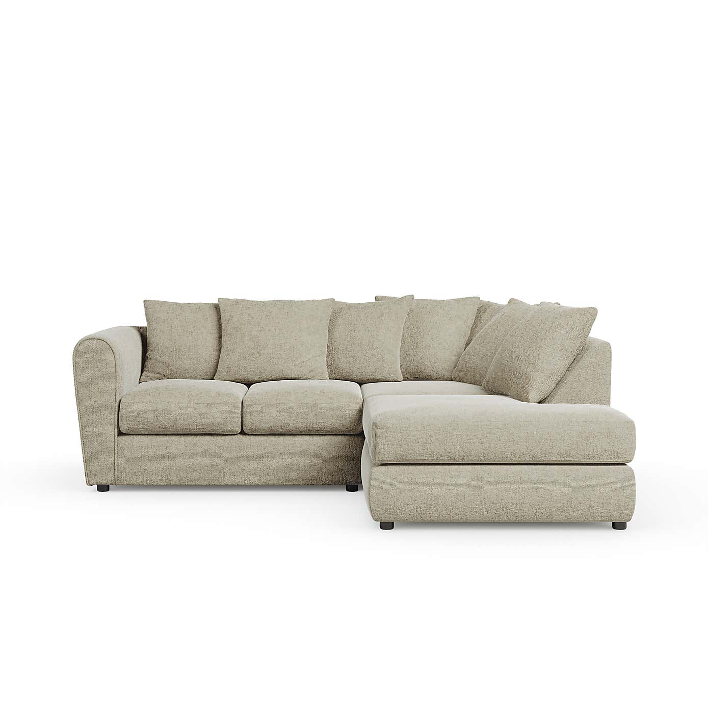 Blake Curved Arm Chunky Chenille Corner Chaise Sofa