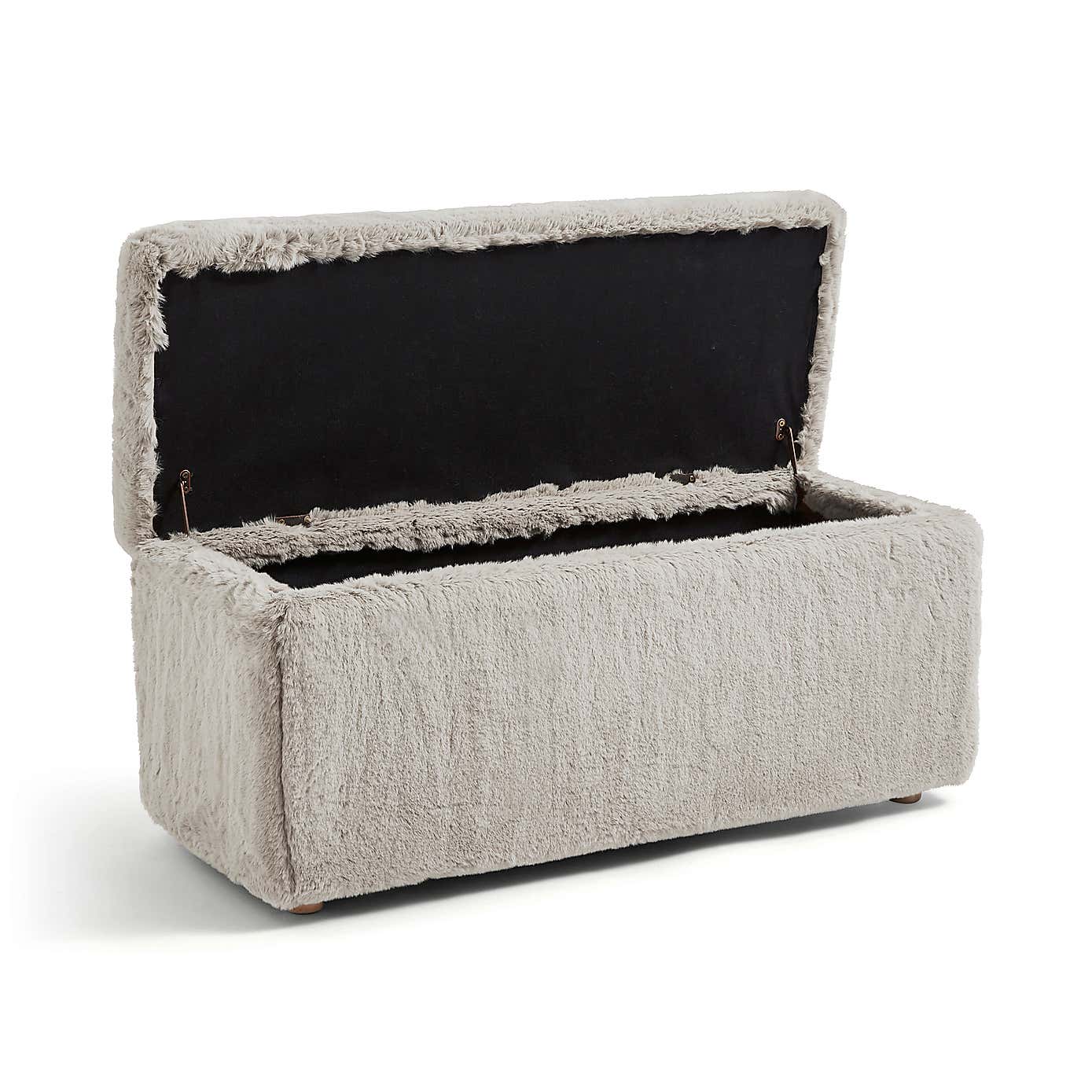 Elysia End of Bed Ottoman, Faux Fur