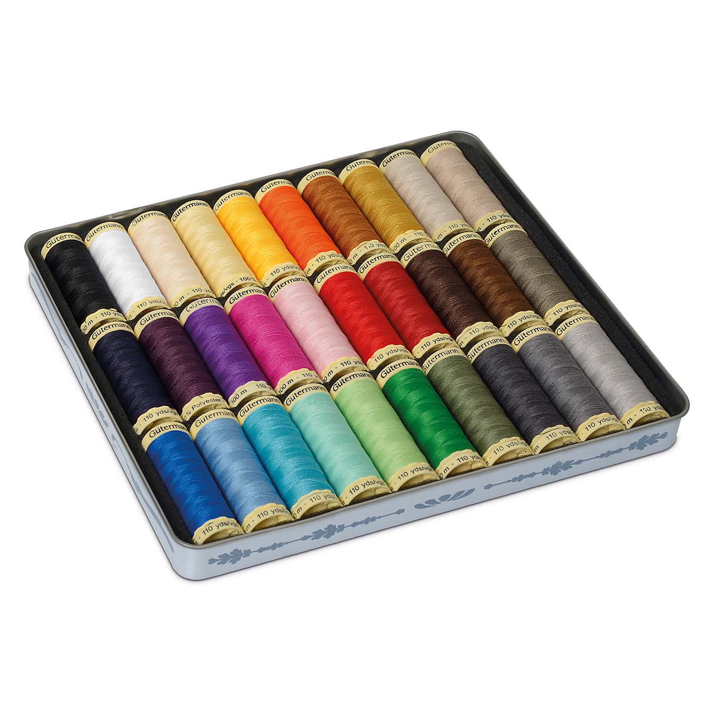 Thread Strge Tin Nostalgic 30x100m Assorted Shades