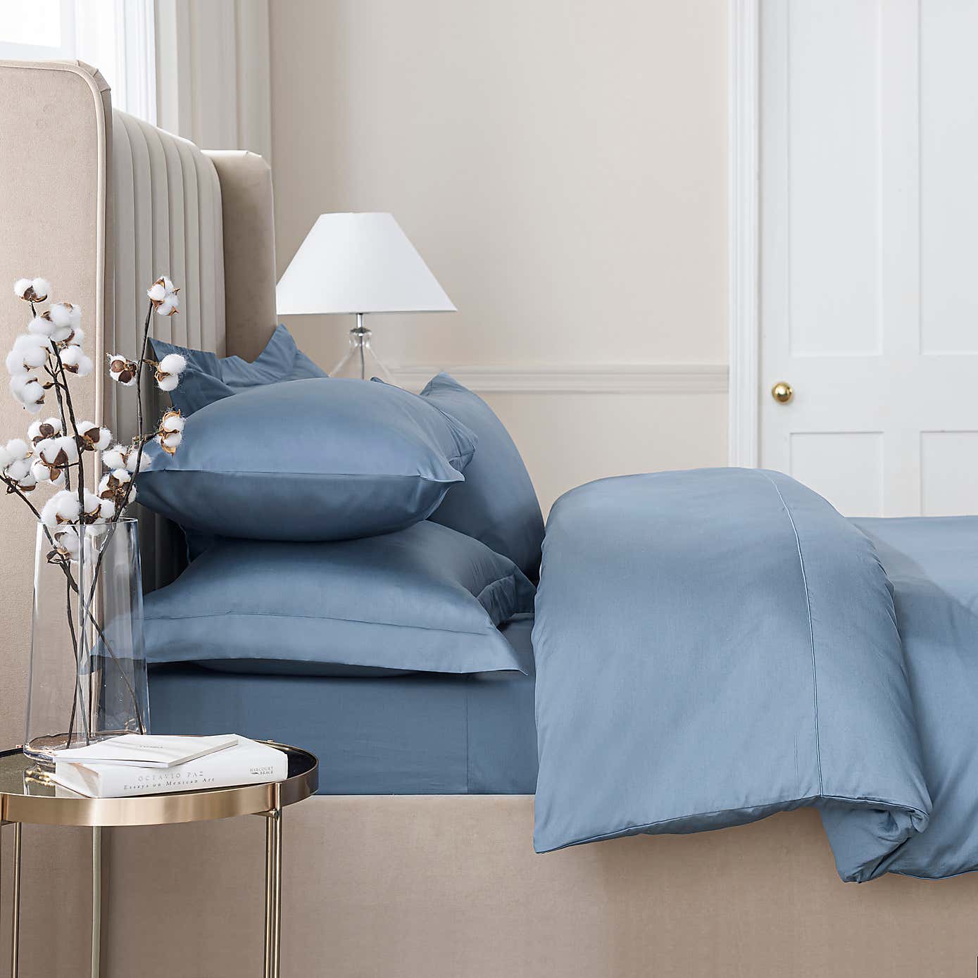 Dorma 300 Thread Count 100% Cotton Sateen Plain Cuffed Pillowcase