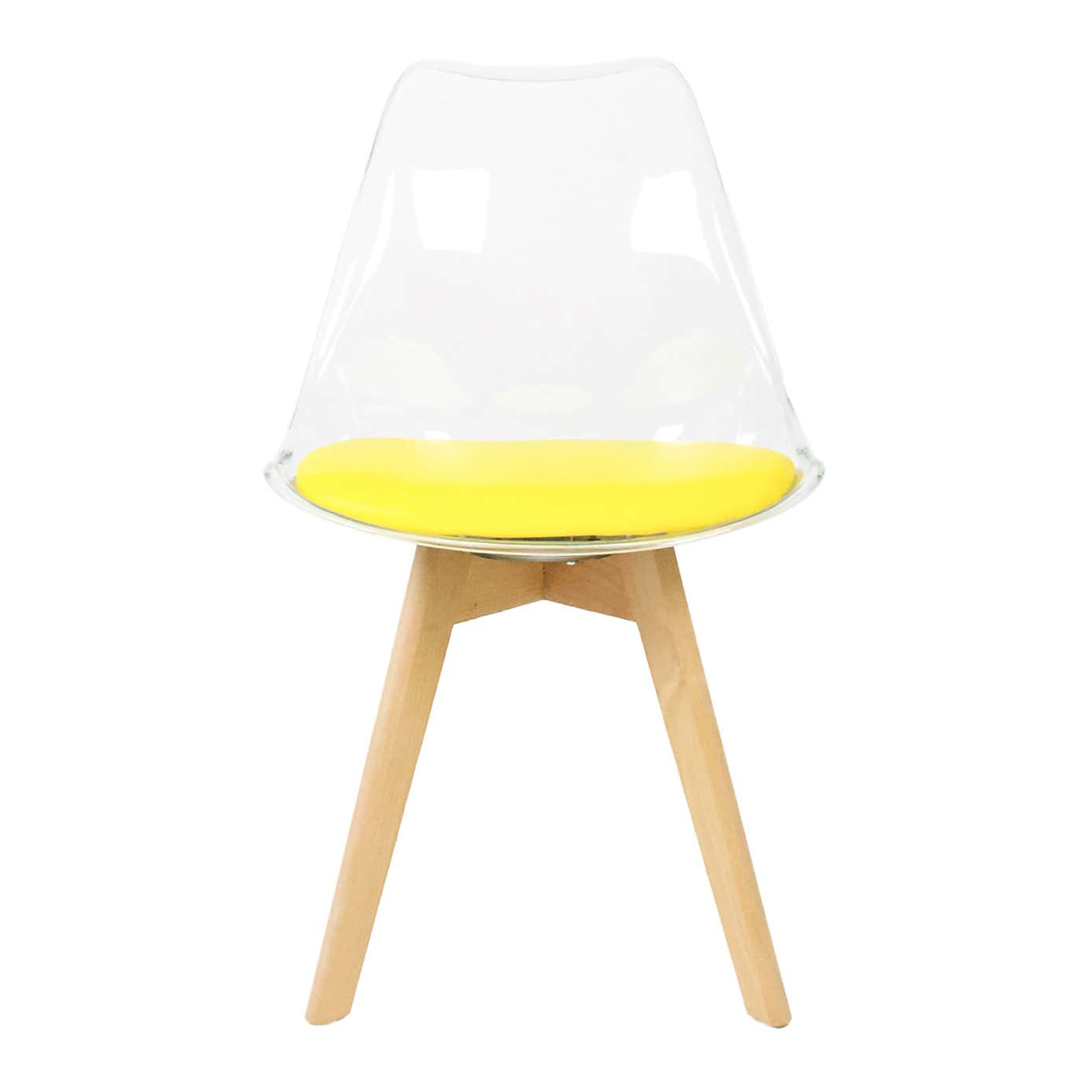 Fusion Living Soho Clear Plastic Dining Chair with Squared Legs