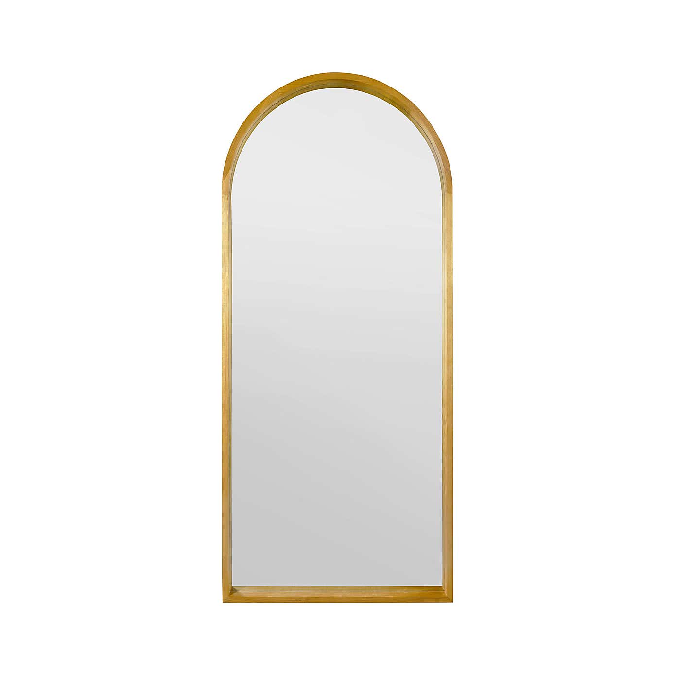 The Naturalis Solid Oak Frame Arched Leaner Wall Mirror