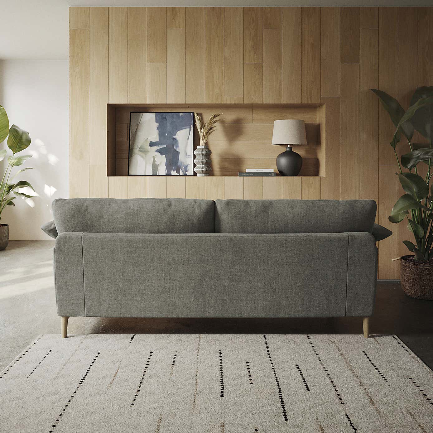 Hector Tonal Plush Chenille 4 Seater Sofa