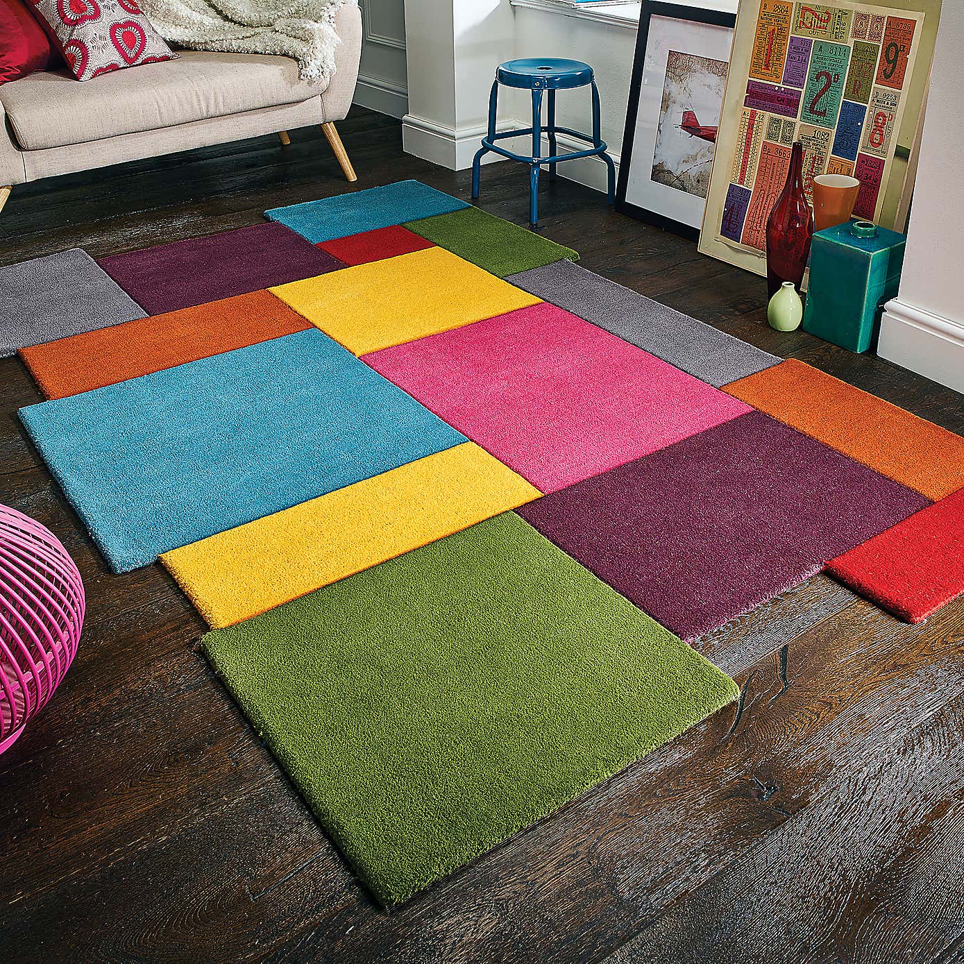 Abstract Collage Rug