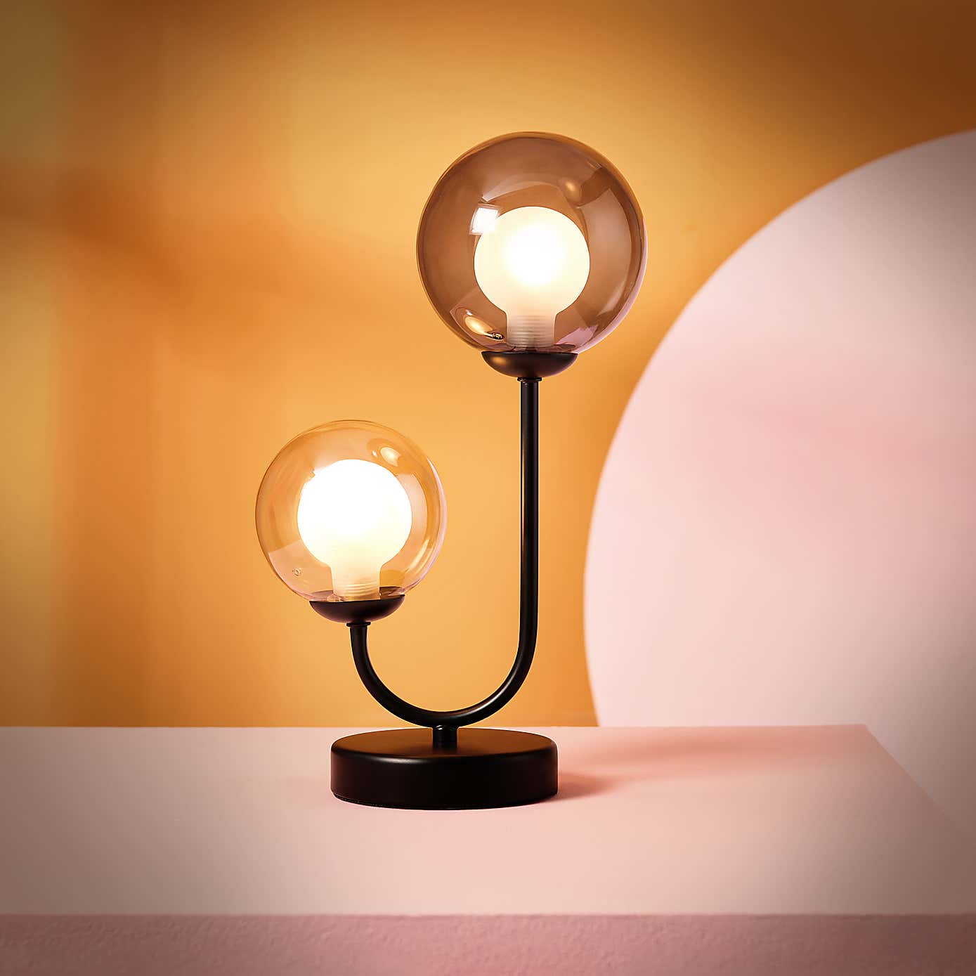 Eliza 2 Light Glass Table Lamp