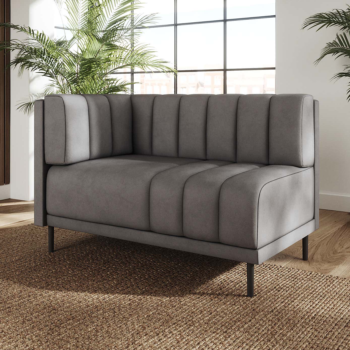 Amali Corner Dining Bench, Faux Leather