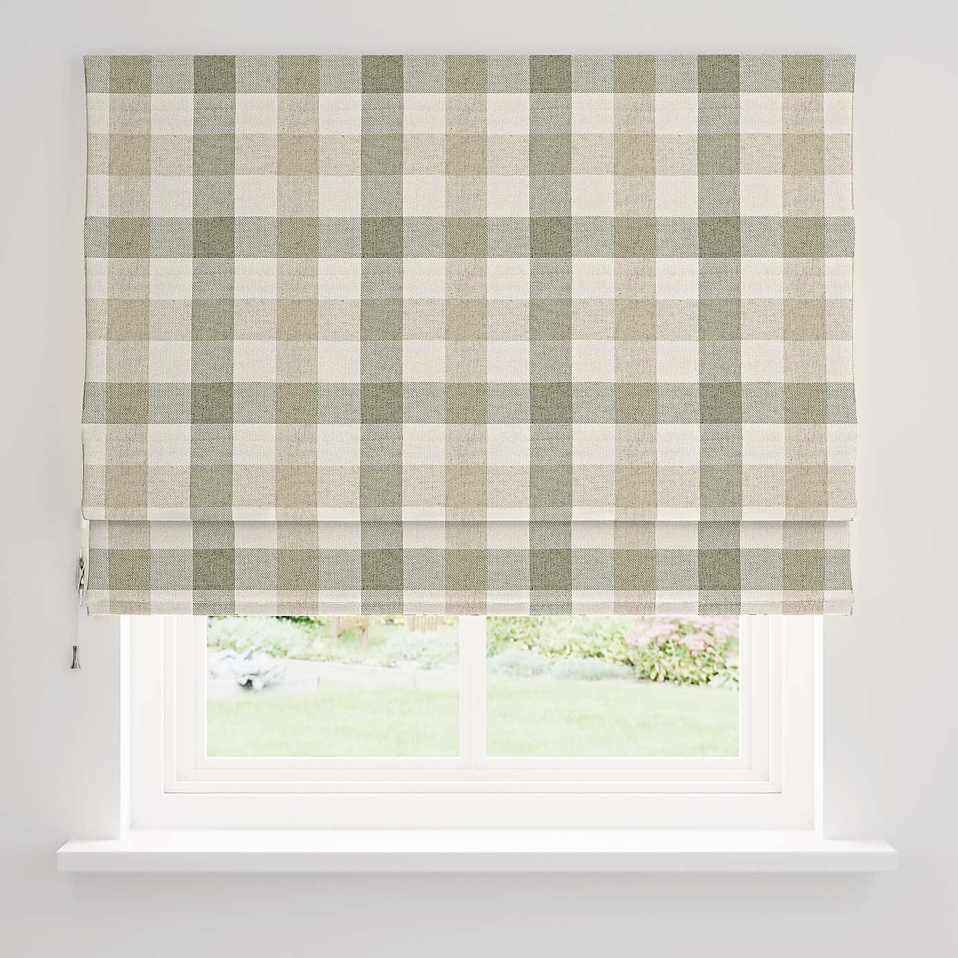 Large Check Roman Blind