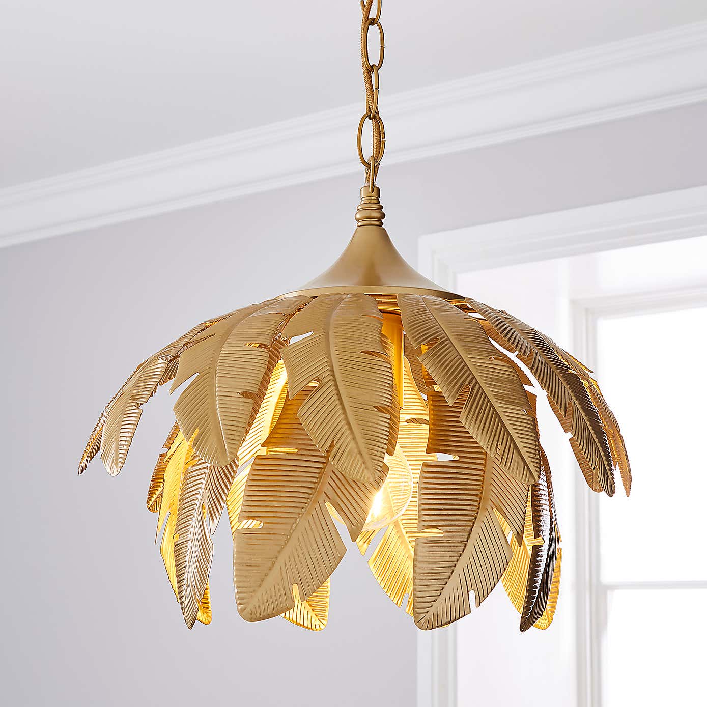 Farrah Palm Leaf Ceiling Fitting Gold