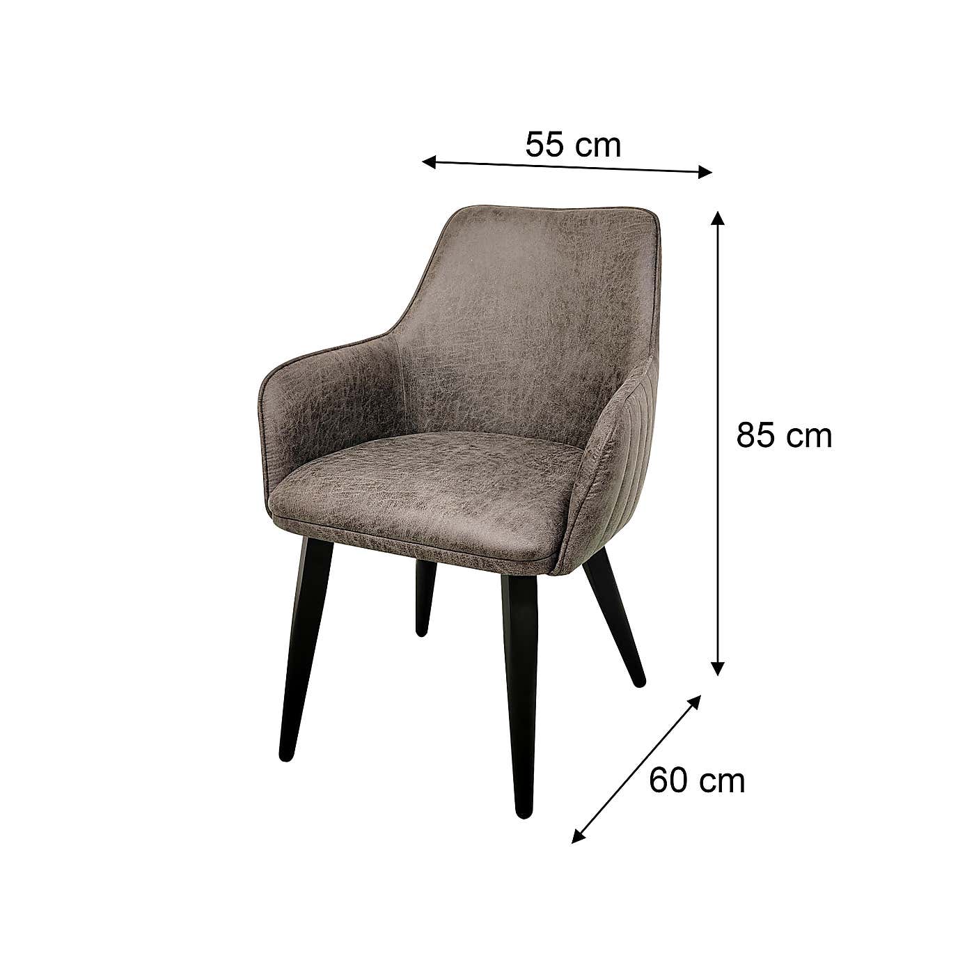 Indus Valley Set of 2 Logan Dining Chairs, Faux Leather