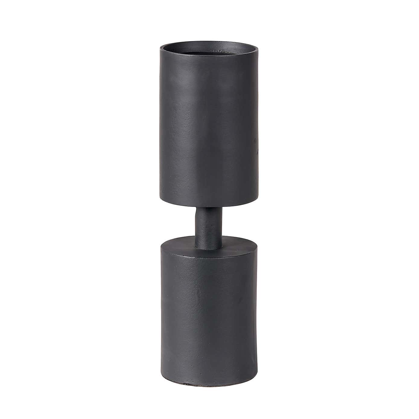 Matt Black Pillar Candle Holder