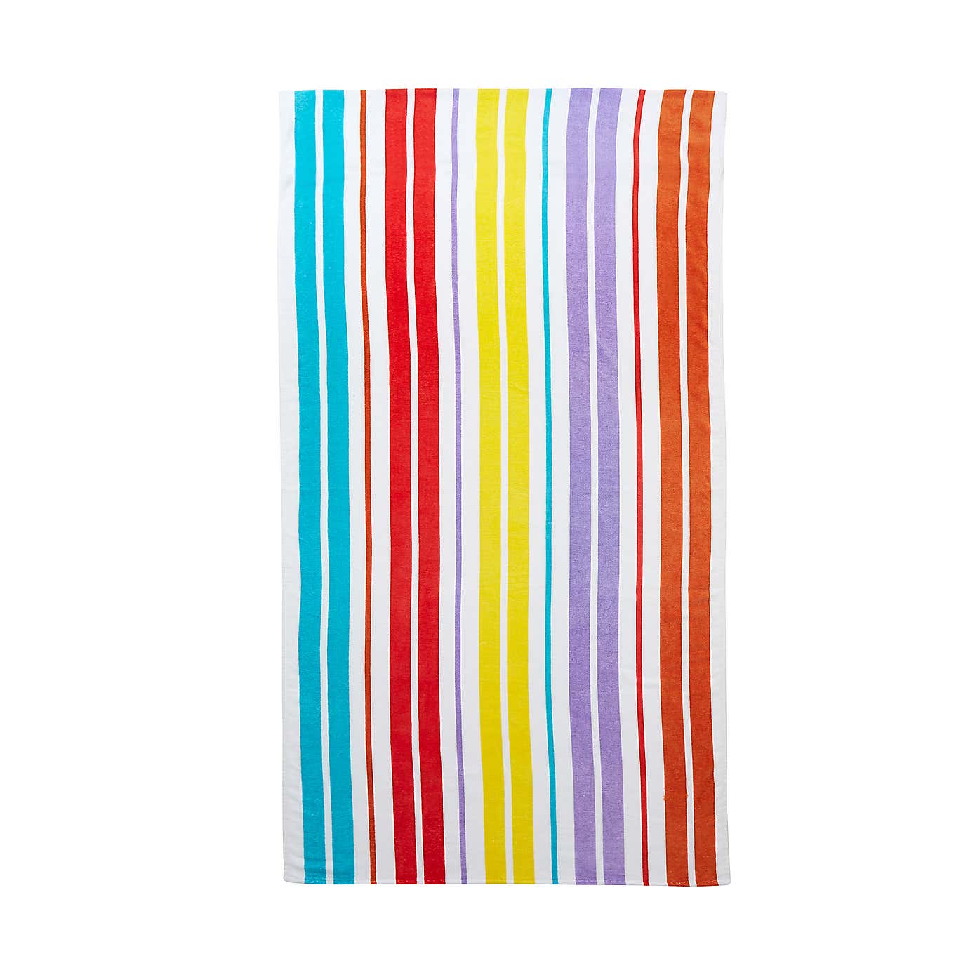 Catherine Lansfield Rainbow Stripe Cotton Beach Towel