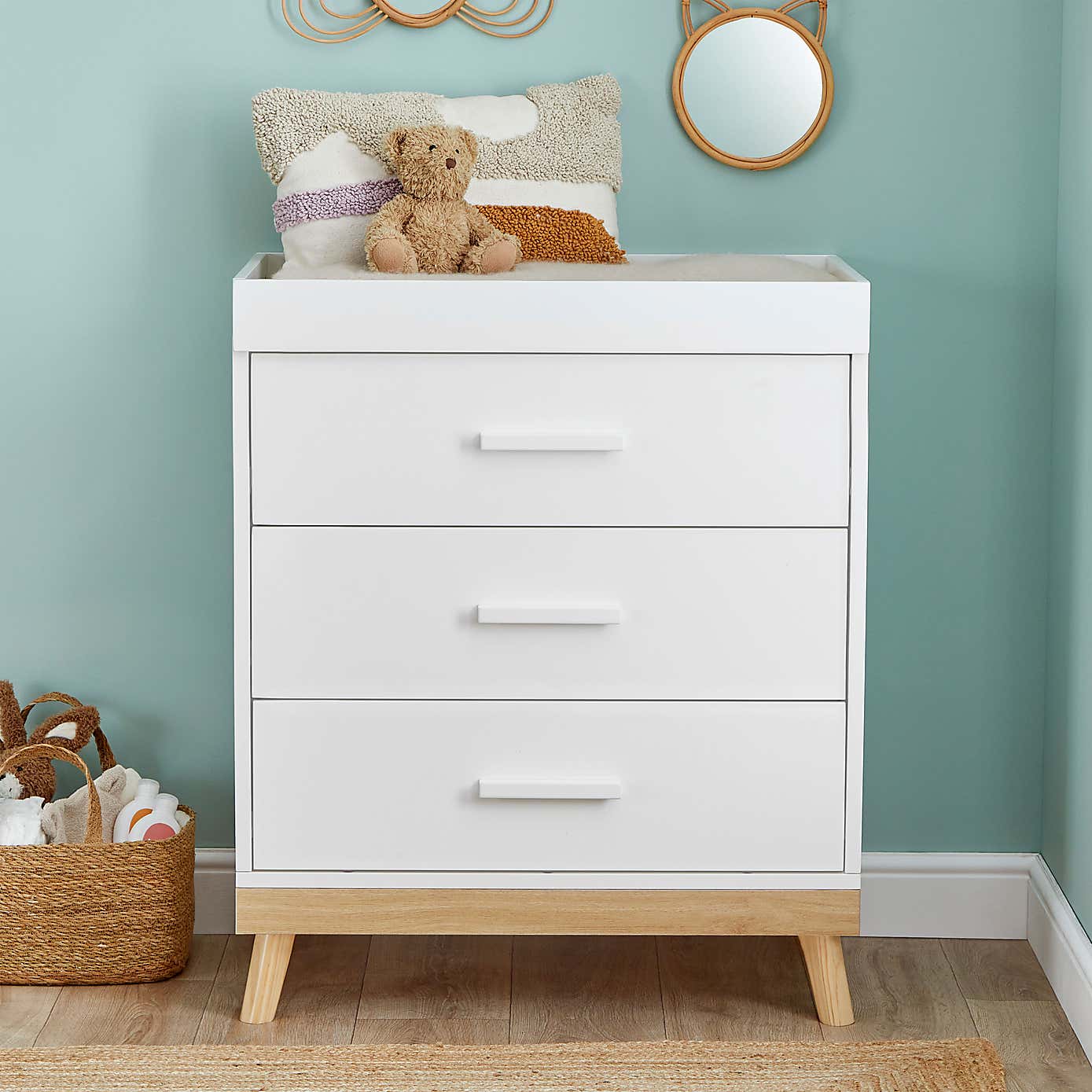 Mona Nursery Chest Changing Table, White
