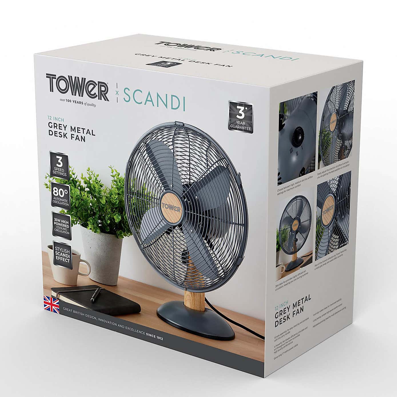 Tower Scandi 12" Desk Fan