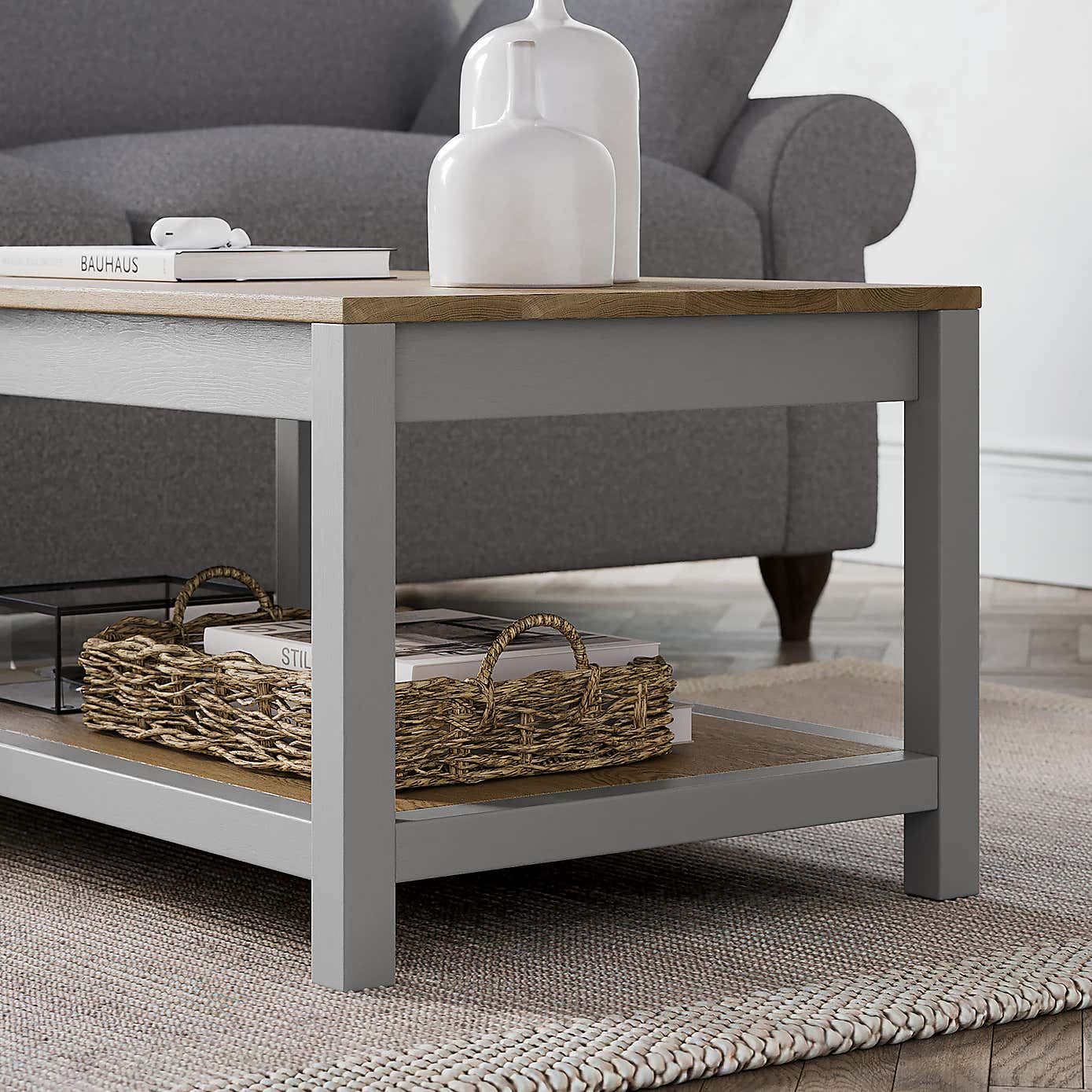 Olney Coffee Table with Shelf Stone