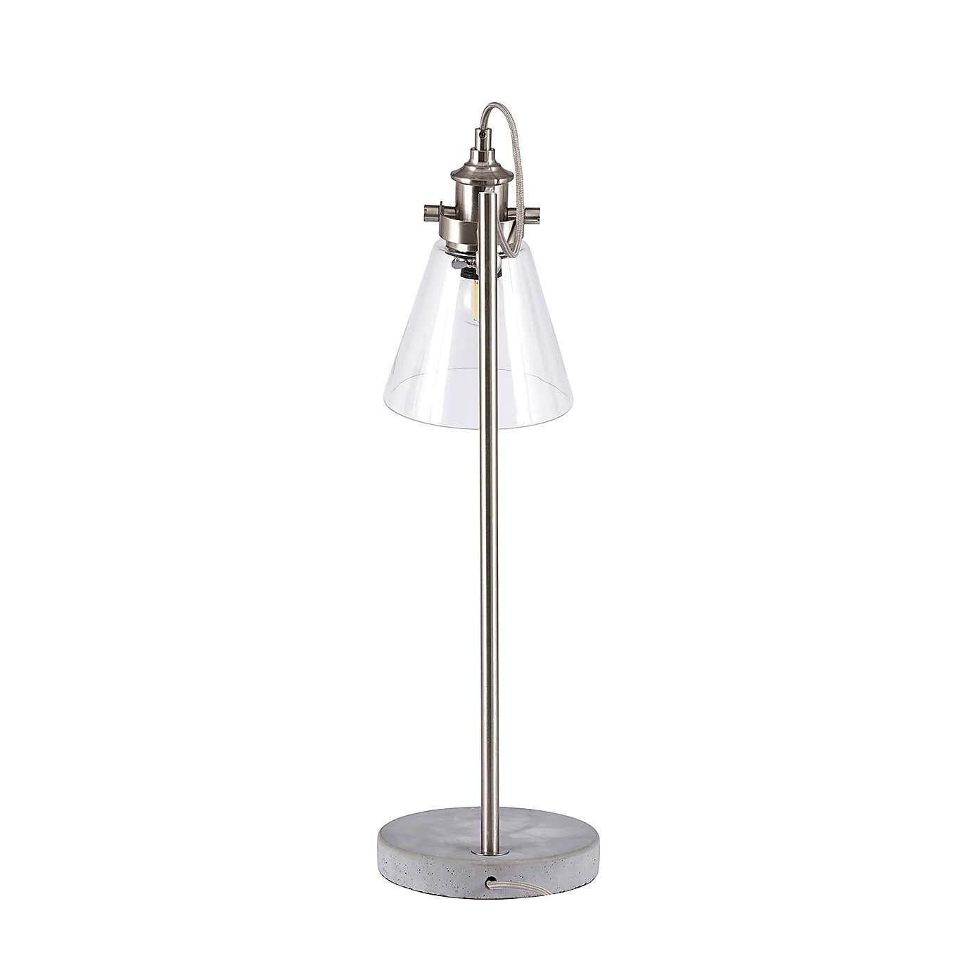 Chaplin Concrete & Brushed Chrome Table Lamp