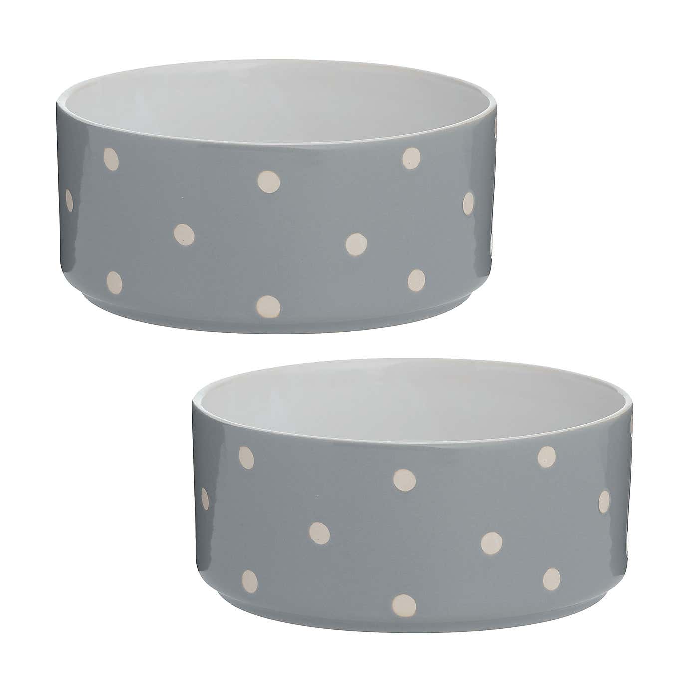 Mason Cash Set of 2 Spotty Pet Bowls