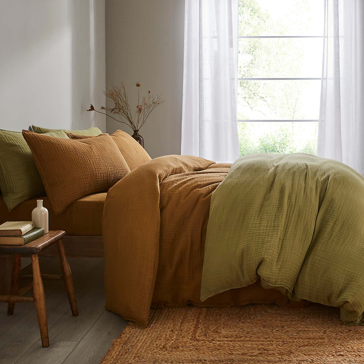 Cotton Muslin Woven Duvet Cover & Pillowcase Set