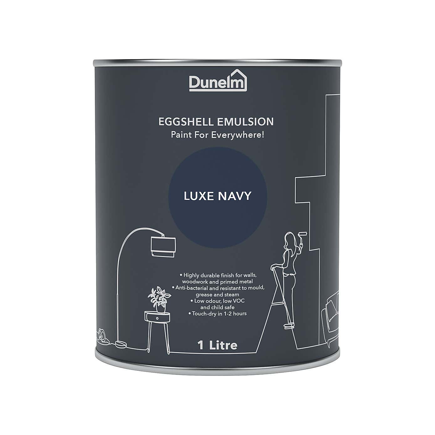 Dunelm Luxe Navy Eggshell Emulsion Paint