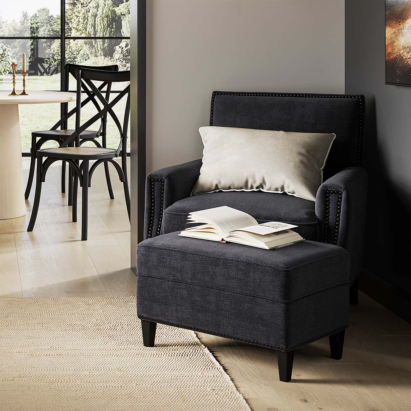 Atticus Linen Blend Armchair
