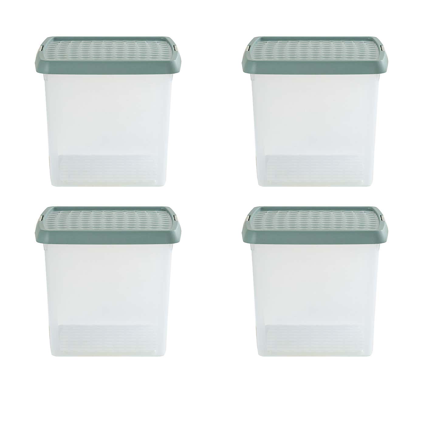 Wham Clip Pack of 4 Square Storage Boxes With Lids