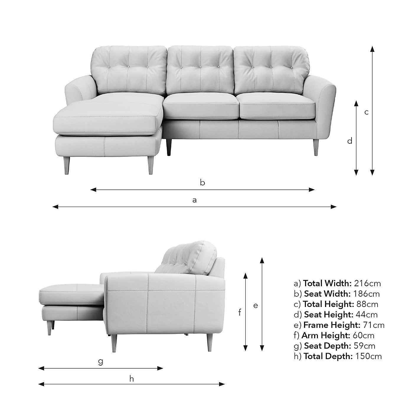 Sven Classic Leather Large Corner Chaise Sofa