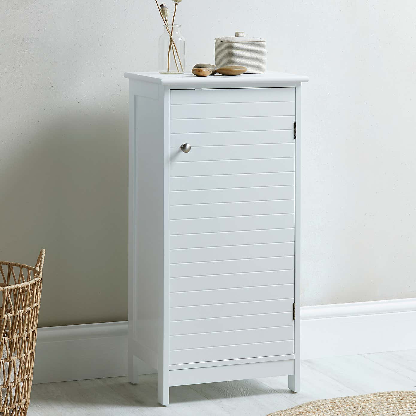Nautical Storage Unit with Nickel Handle
