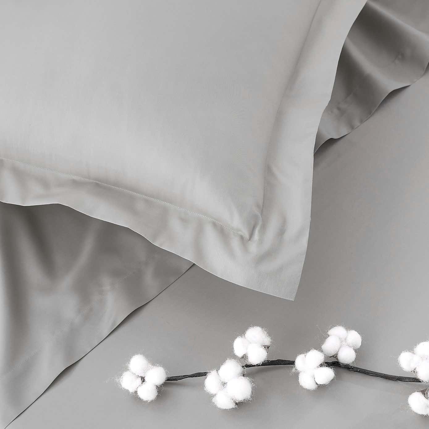 Dorma 300 Thread Count 100% Cotton Sateen Plain Cuffed Pillowcase