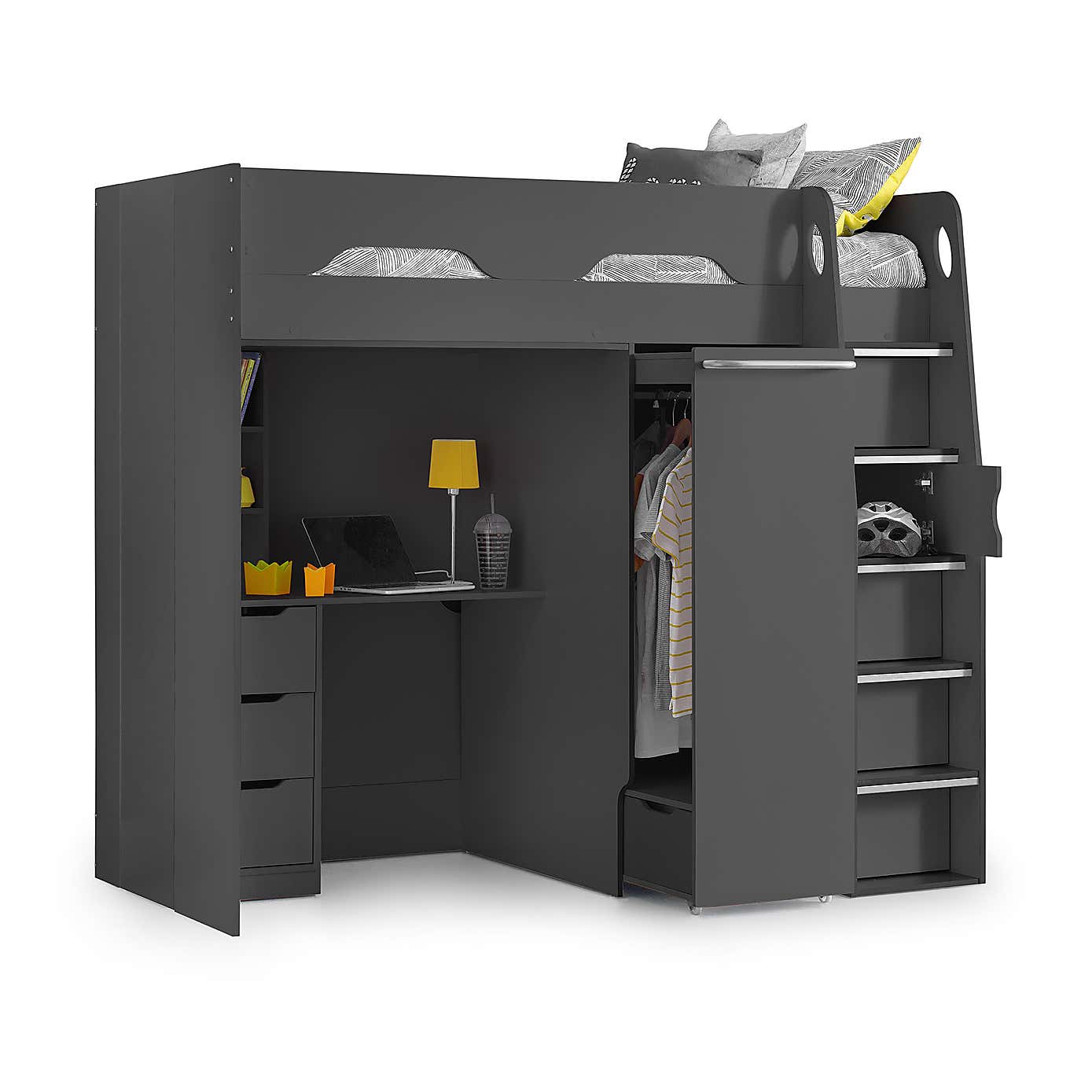 Pegasus Single White High Sleeper Bed