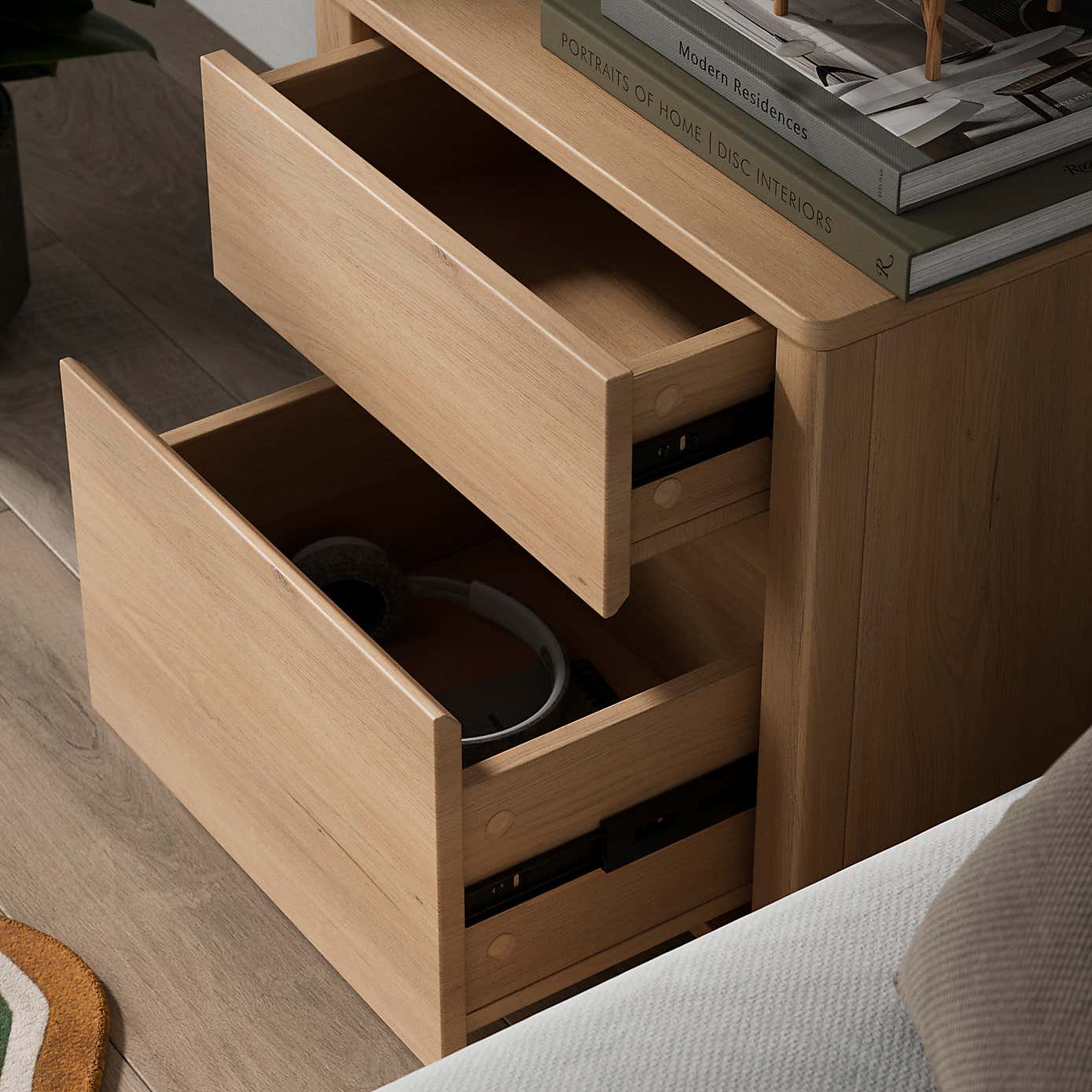 Malik Wide 2 Drawer Bedside Table