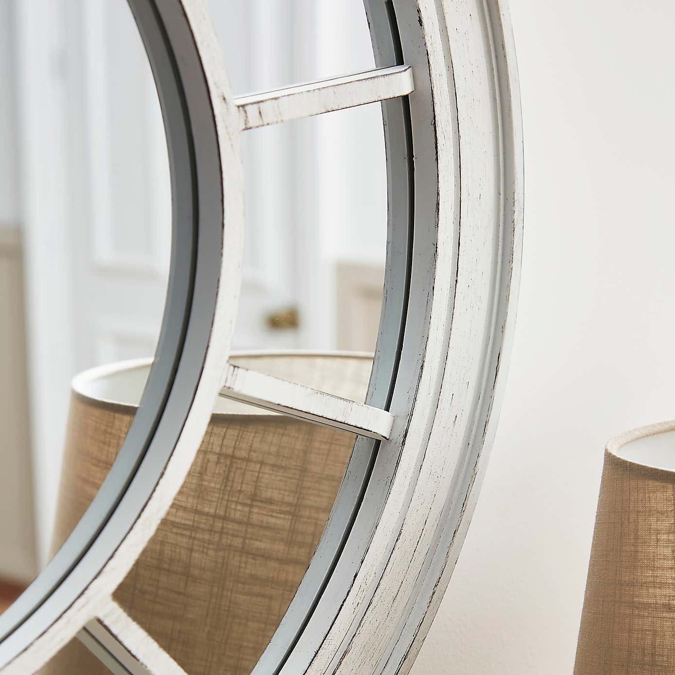 Country Window Round Wall Mirror