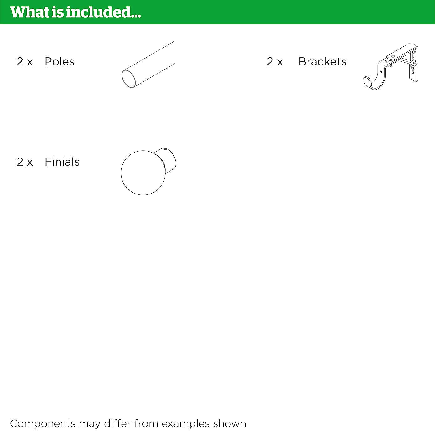 No Drills Trinity Extendable Eyelet Curtain Pole