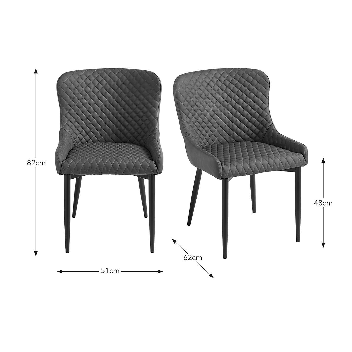 Set of 2 Montreal Dining Chairs, Faux Leather