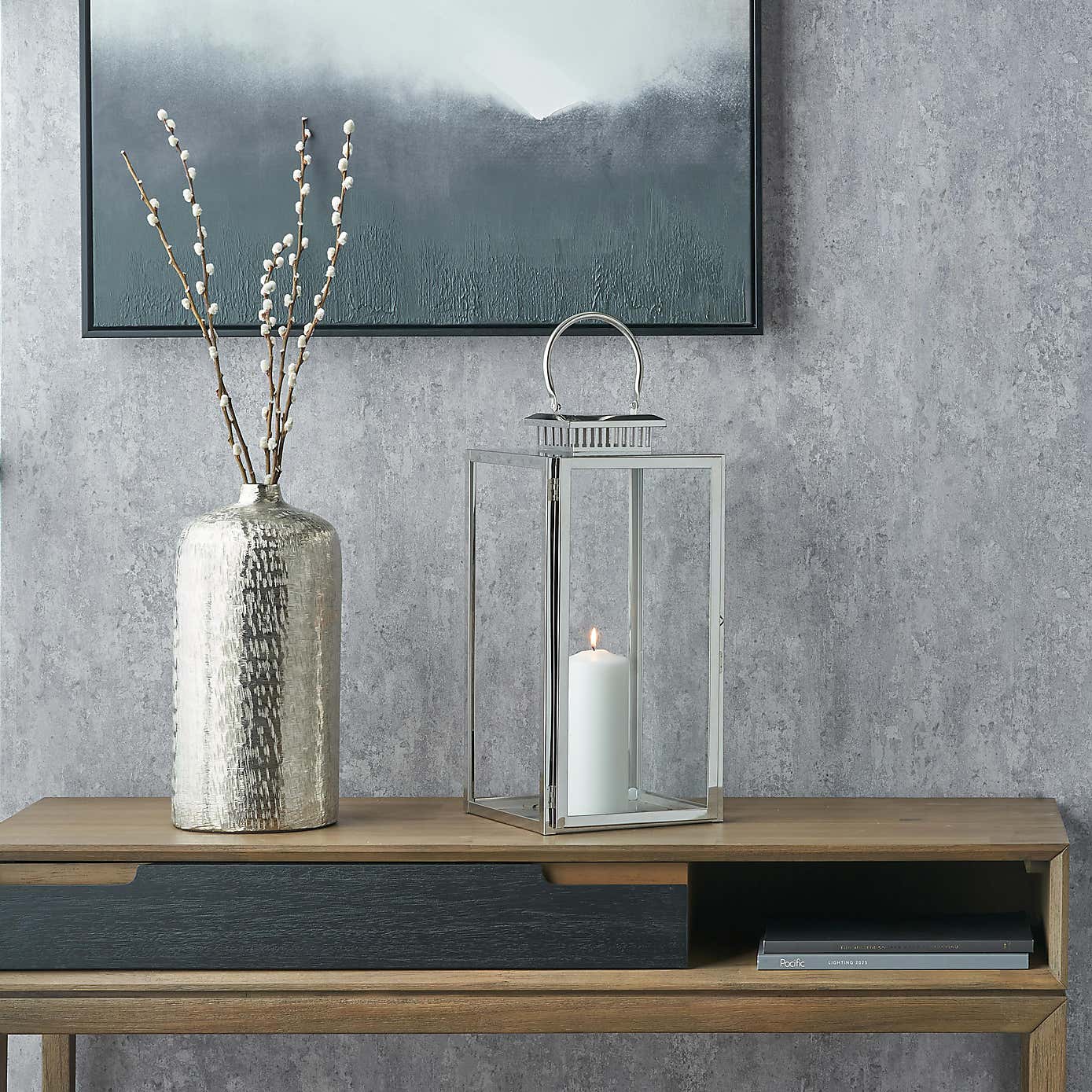 Metal & Glass Rectangular Lantern