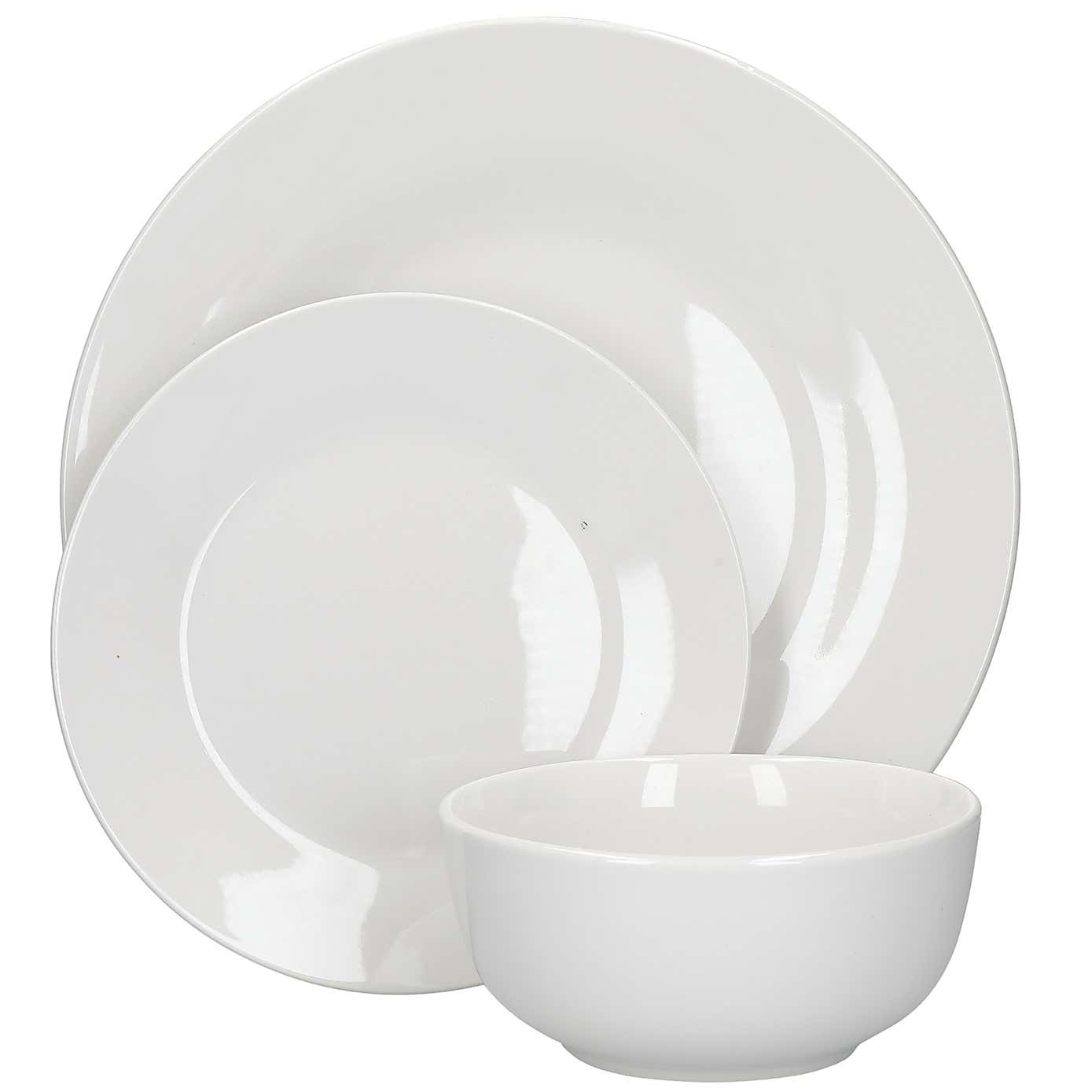 Mikasa Alexis 12 Piece White Porcelain Dinner Set