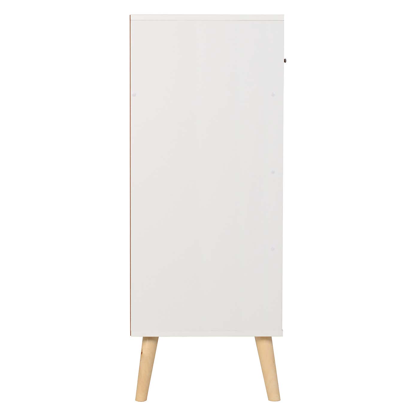 Nordic 5 Drawer Chest, White & Pine