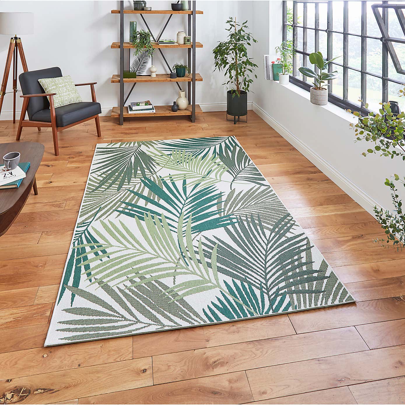 Miami Leaf Print Indoor Outdoor Rug