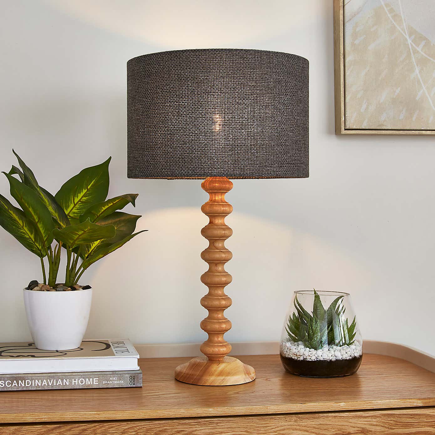 Barkweave Easy Fit Drum Lamp Shade