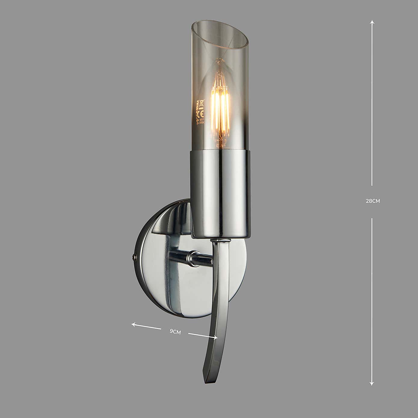Corvus Chrome Wall Light
