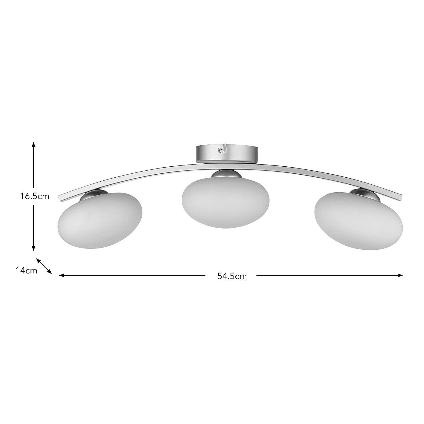 Yonah 3 Light Semi Flush Bar Ceiling Light