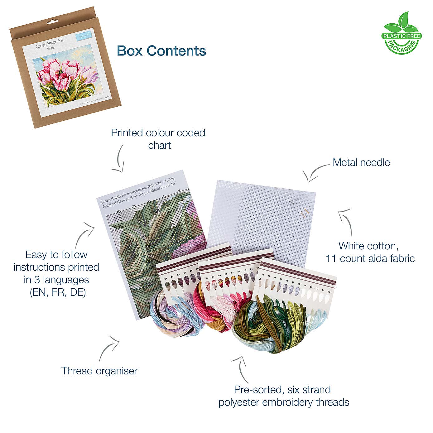 Cross Stitch Large Tulips