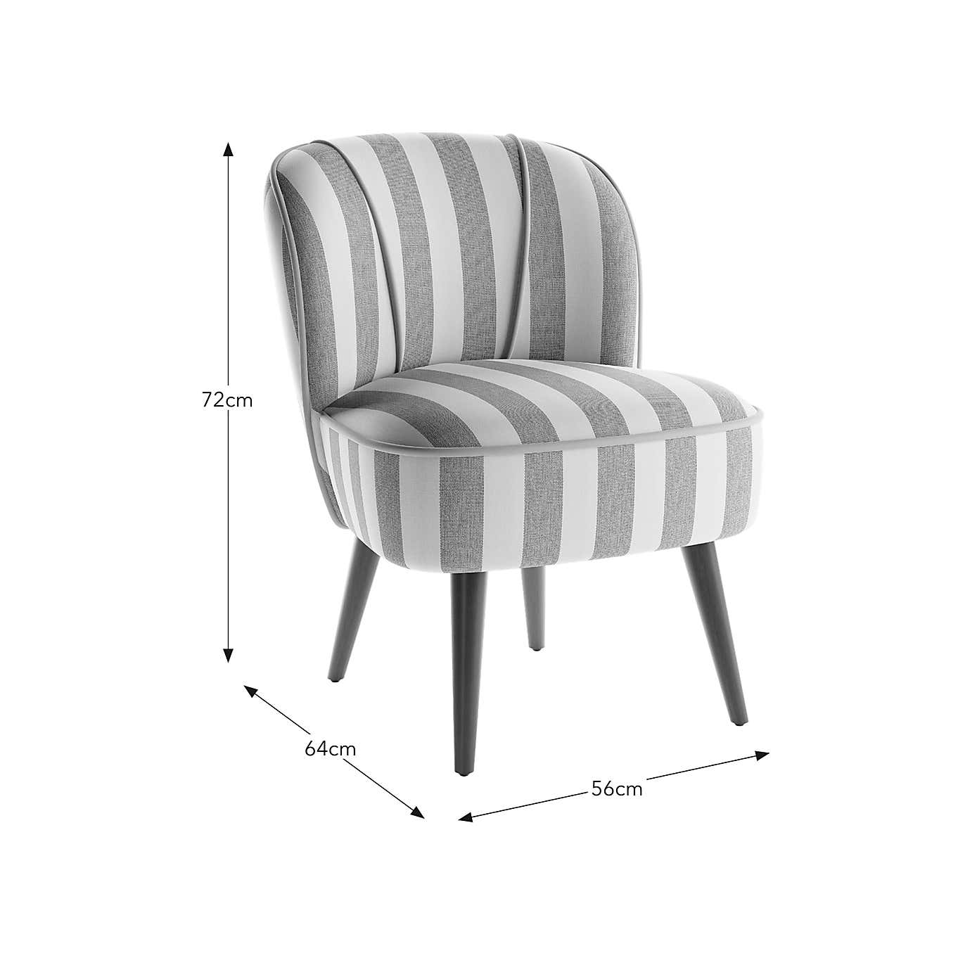 Elsie Striped Fabric Cocktail Chair