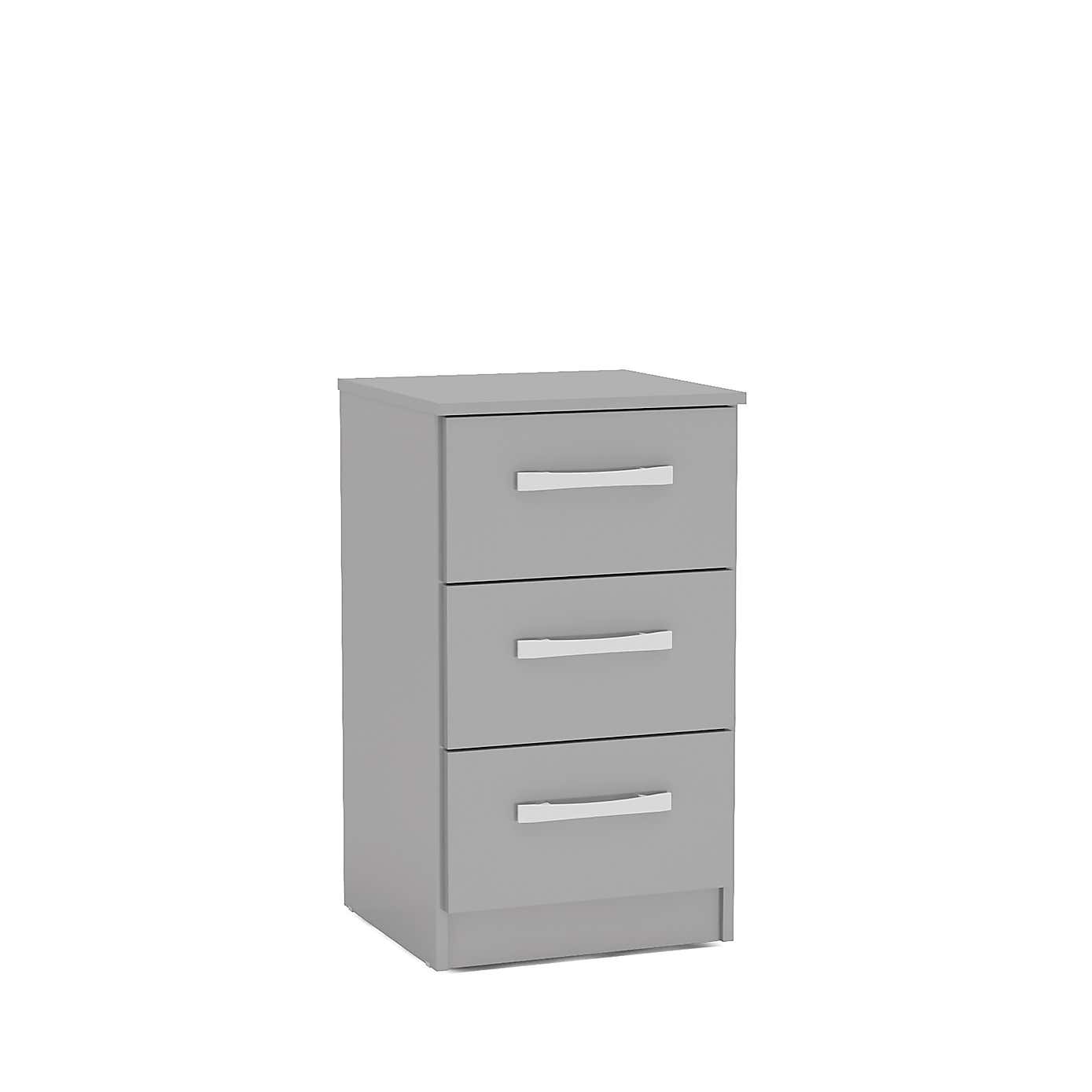 Lynx 3 Drawer Bedside Table