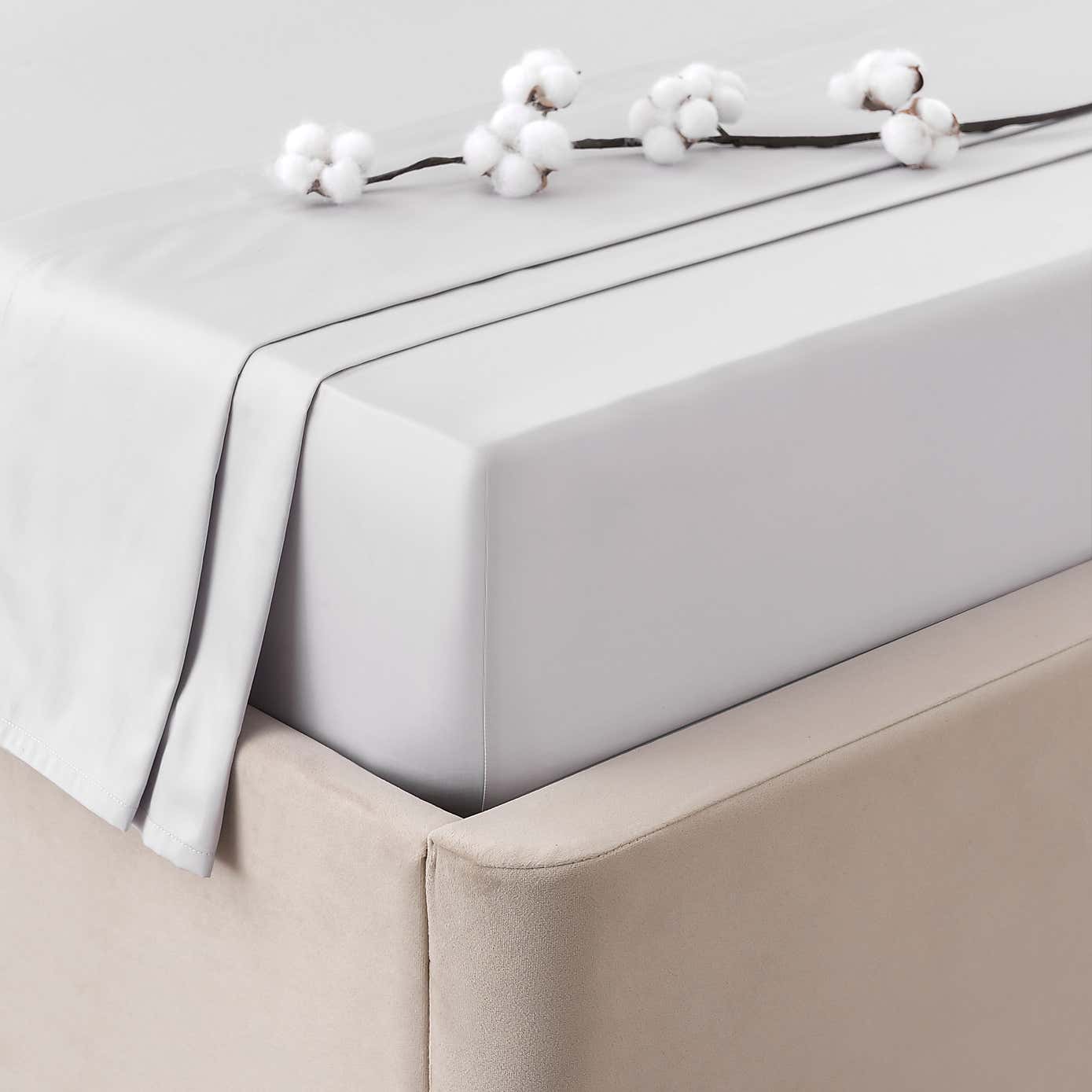 Dorma 300 Thread Count 100% Cotton Sateen Plain Flat Sheet