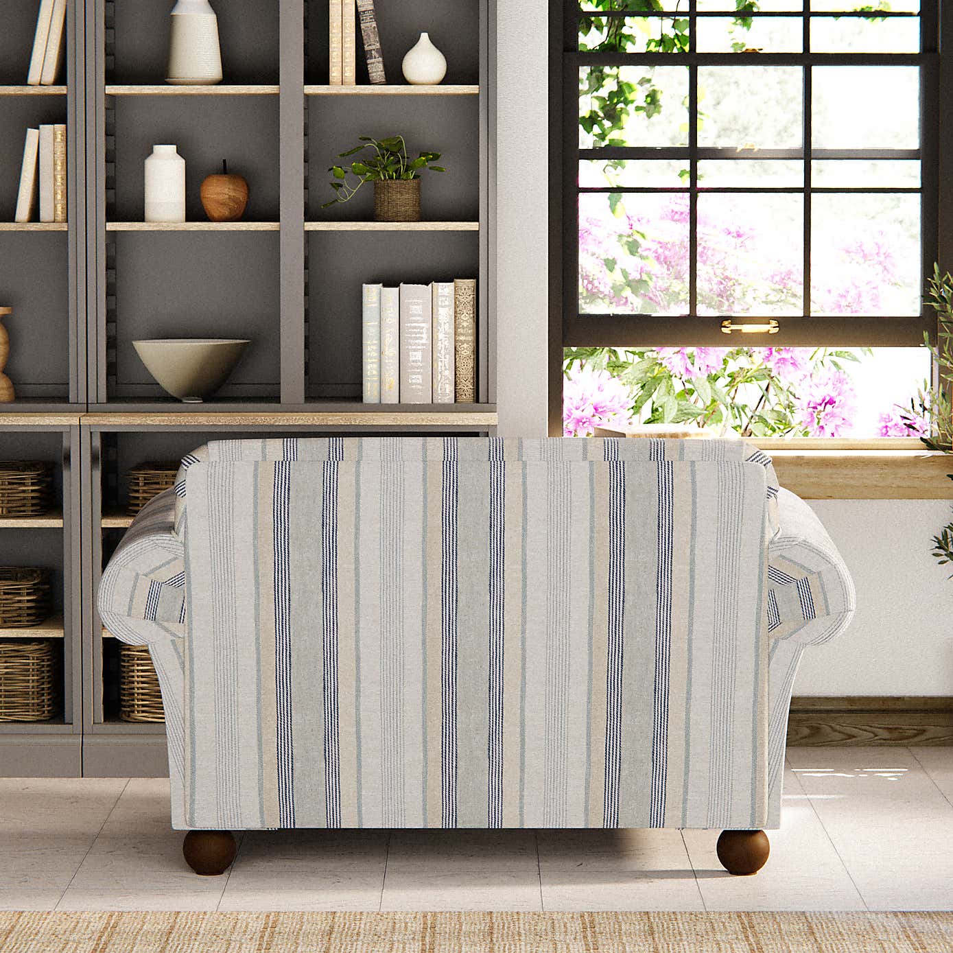 Angus Striped Linen Snuggle Chair