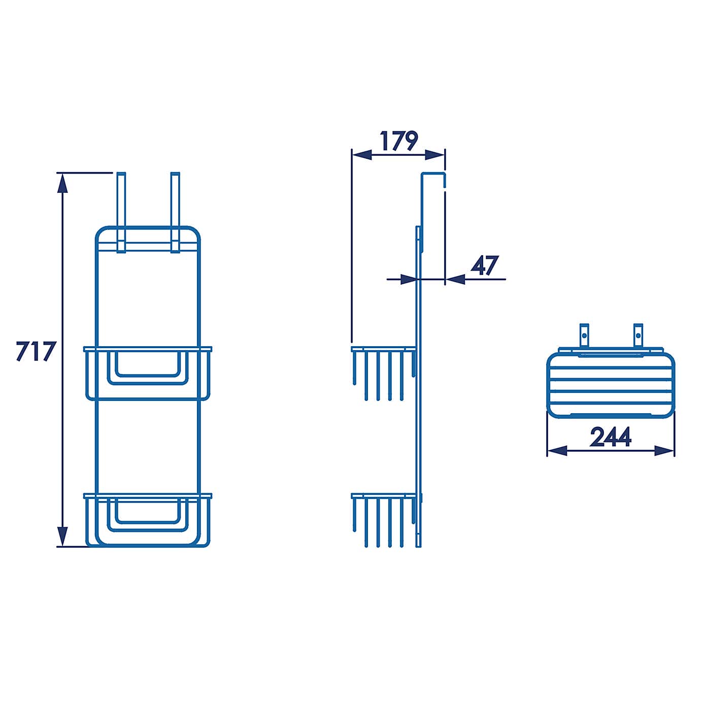 Rust-Free Over Door 2 Tier Storage Caddy