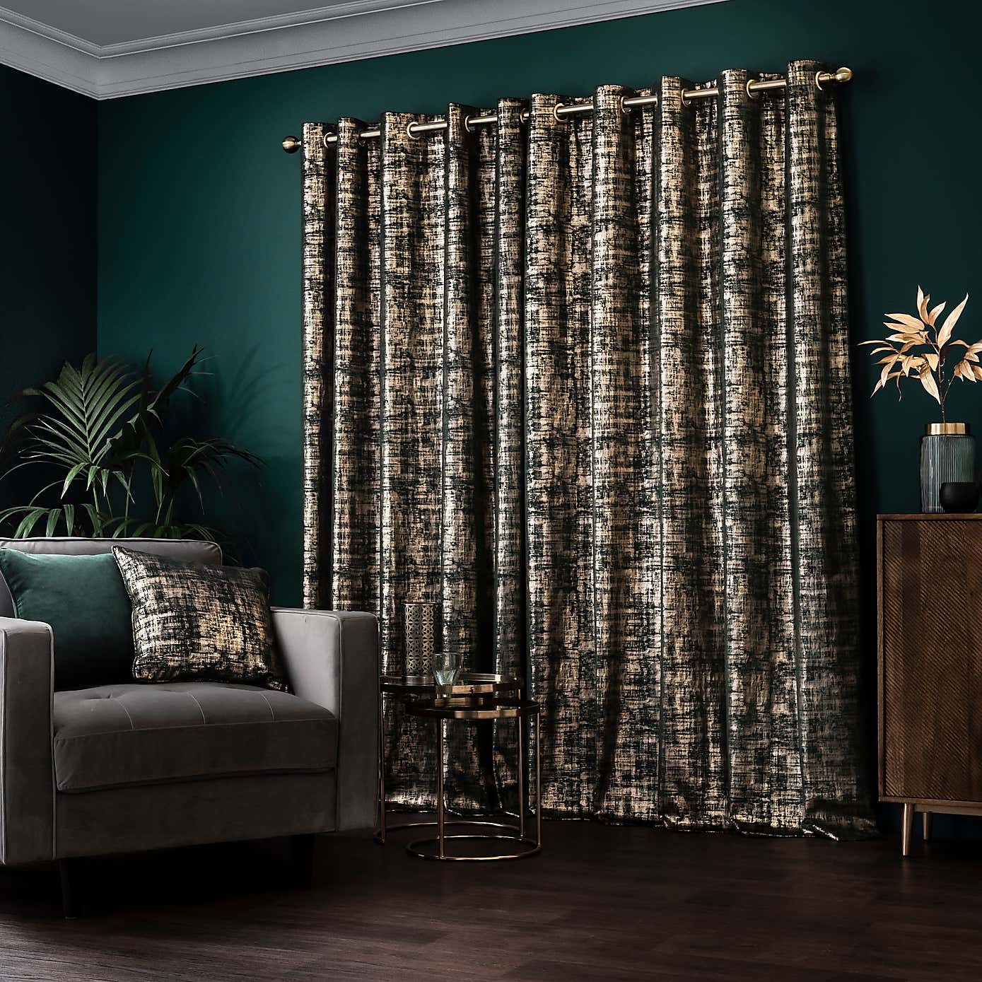 Romano Velour Eyelet Curtains