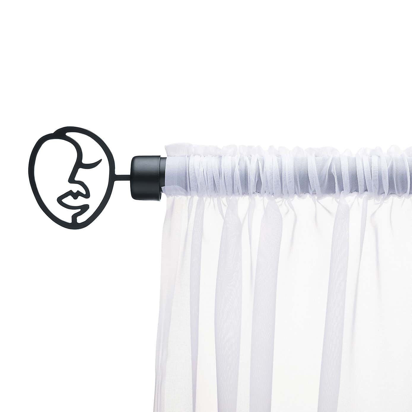 Mix and Match Faces 25/28mm Matte Black Finials Pair