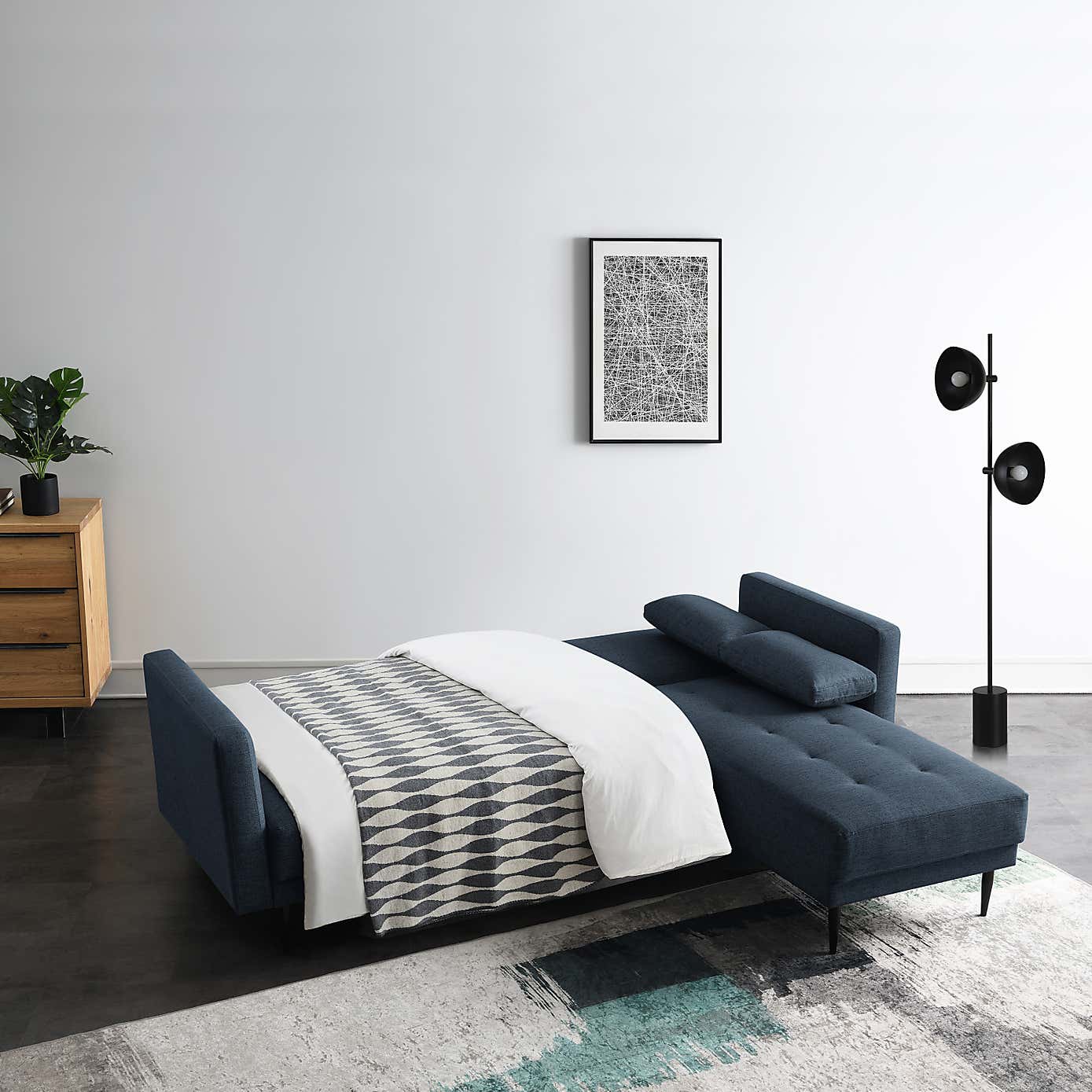 Selma Fabric Corner Double Sofa Bed