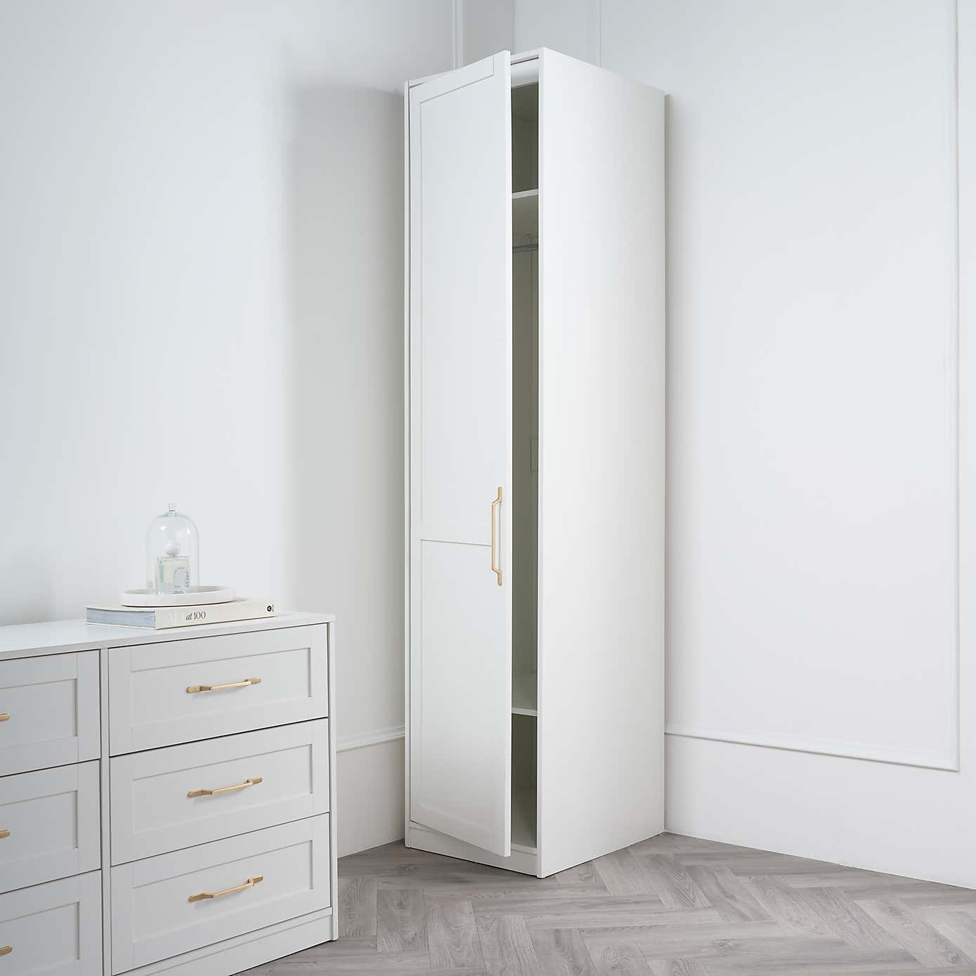 Austen Single Wardrobe, White